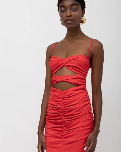 Mallory The label - Raisa Maxi Ruched Cutout Dress   