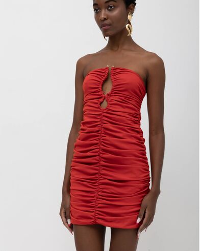 Mallory The label - Maisha Strapless Mini Dress With Gold Detail    