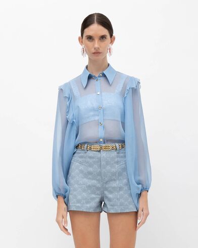 Mallory The label - Electra Silk Organza Shirt With Ruffles  