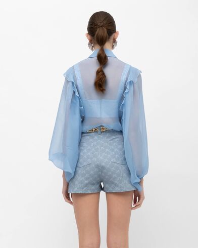 Mallory The label - Electra Silk Organza Shirt With Ruffles  