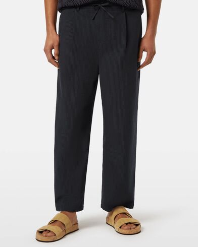 Scotch &amp; Soda - Pleated Relaxed Straight Cotton-Blend Seersucker Jogger  