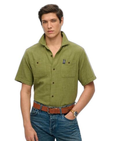 Ανδρικό Κοντομάνικο Πουκάμισο Superdry - D2 Stud Merchant Ss Textured