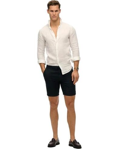 Superdry - D2 Stud Merchant Linen Shorts   