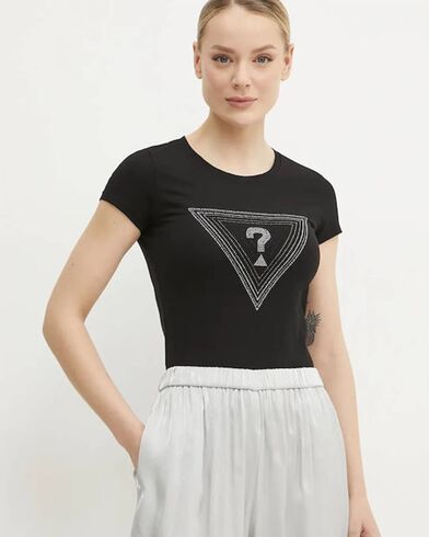 Γυναικεία Κοντομάνικη Μπλούζα Guess - Ss Triangle Ombre R3