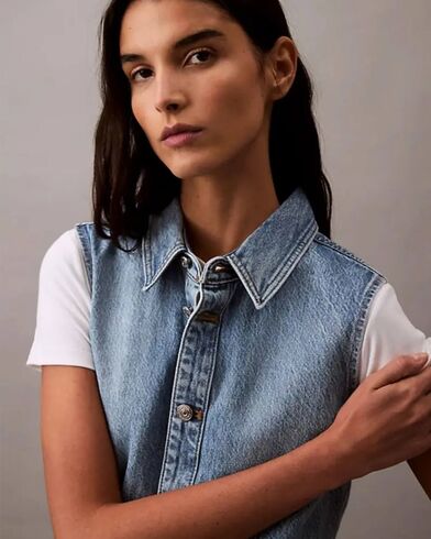 Calvin Klein - Slvlss Denim Truckerdress   