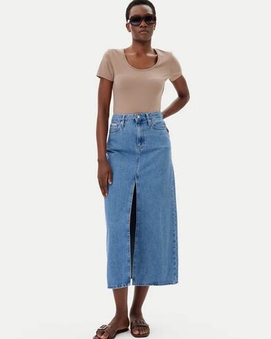 Calvin Klein - A-Line Maxi Denim Skirt   