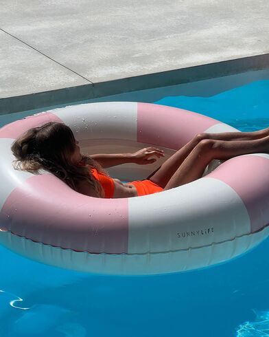 Γυναικείο Φουσκωτό Στρώμα Θαλάσσης Sunnylife - Luxe e Ring Stole My Heart Pink Stripe