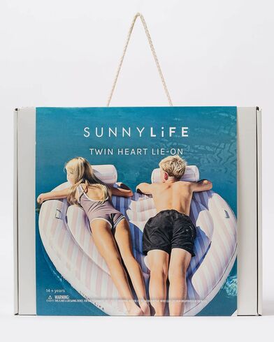 Unisex Φουσκωτό Στρώμα Θαλάσσης Sunnylife - Heart Lie-On Stole My Heart Pink Stripe