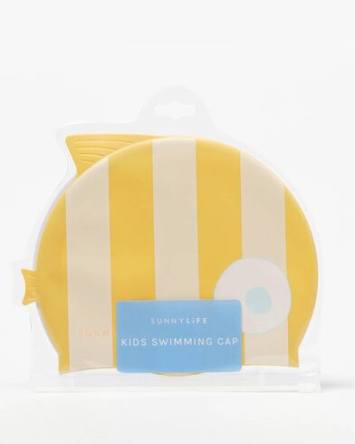 Παιδικό Σκουφάκι Κολύμβησης Sunnylife - Finn the Fish Mustard Stripe