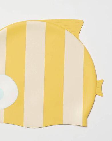 Παιδικό Σκουφάκι Κολύμβησης Sunnylife - Finn the Fish Mustard Stripe