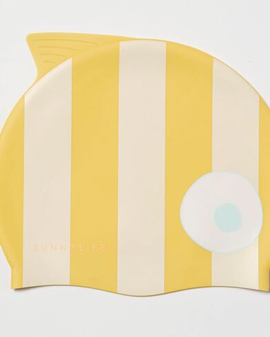 Παιδικό Σκουφάκι Κολύμβησης Sunnylife - Finn the Fish Mustard Stripe