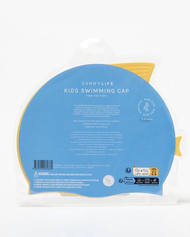 Παιδικό Σκουφάκι Κολύμβησης Sunnylife - Finn the Fish Mustard Stripe
