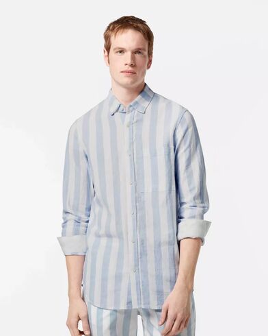 Ανδρικό Μακρυμάνικο Πουκάμισο Scotch &amp; Soda - Yarn-Dyed Linen Blend Striped