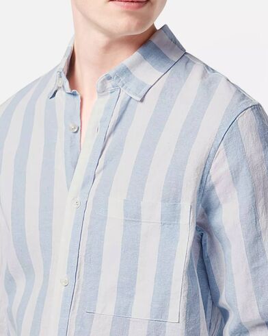 Ανδρικό Μακρυμάνικο Πουκάμισο Scotch &amp; Soda - Yarn-Dyed Linen Blend Striped