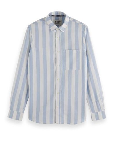 Ανδρικό Μακρυμάνικο Πουκάμισο Scotch &amp; Soda - Yarn-Dyed Linen Blend Striped