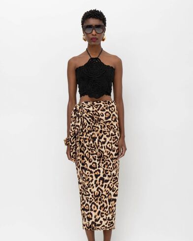 Mallory The label - Amaka Linen Wrap Drapped Skirt  