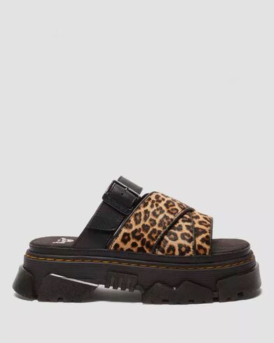 Dr Martens - Mattison Slide Mini Leopard Hair On Sandals  