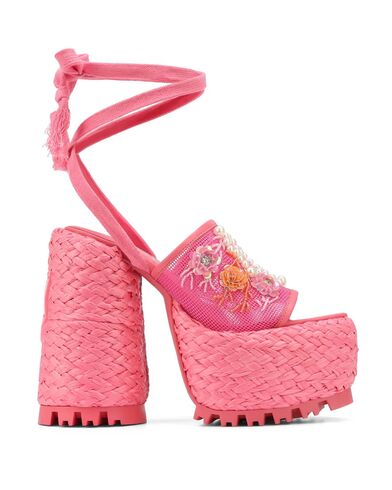 Γυναικείες Πλατφόρμες Naked Wolfe - Bluebell Raffia Flowers