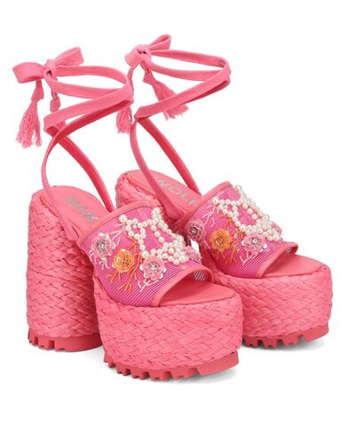 Γυναικείες Πλατφόρμες Naked Wolfe - Bluebell Raffia Flowers