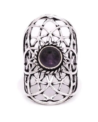 Γυναικείο Δαχτυλίδι Mani - Seed of life with amethyst