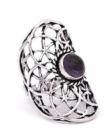Γυναικείο Δαχτυλίδι Mani - Seed of life with amethyst
