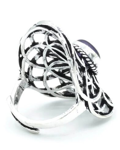 Γυναικείο Δαχτυλίδι Mani - Seed of life with amethyst