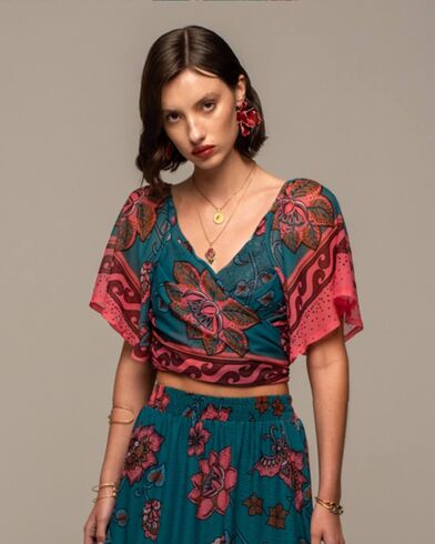 Peace And Chaos - Magnolia Wrap Crop Top   