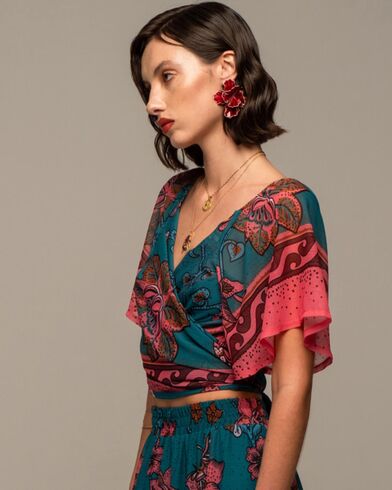 Peace And Chaos - Magnolia Wrap Crop Top   