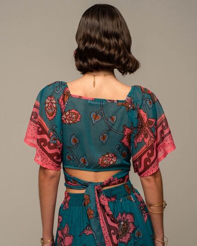 Peace And Chaos - Magnolia Wrap Crop Top   