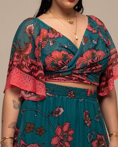 Peace And Chaos - Magnolia Wrap Crop Top   