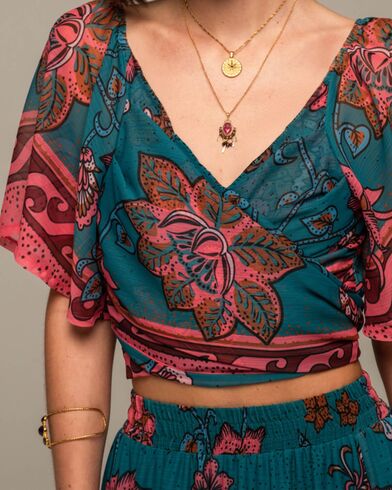 Peace And Chaos - Magnolia Wrap Crop Top   