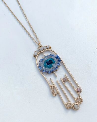 Γυναικείο Κολιέ Ariana Ost - Healing Crystal Hamsa