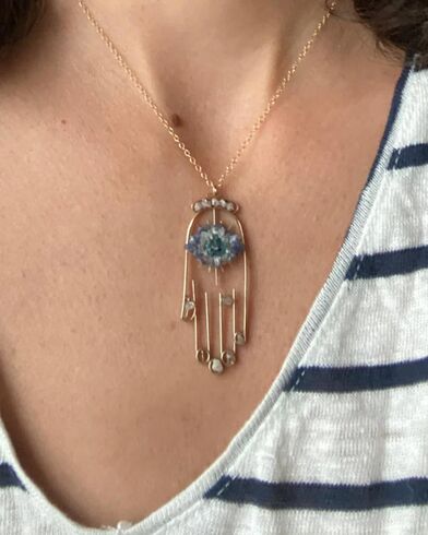 Γυναικείο Κολιέ Ariana Ost - Healing Crystal Hamsa