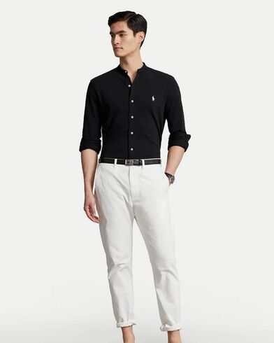 Men Shirt Polo Ralph Lauren Lsfbm10-Long Sleeve-Knit 710742468001 001 black   