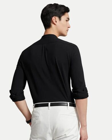 Men Shirt Polo Ralph Lauren Lsfbm10-Long Sleeve-Knit 710742468001 001 black   