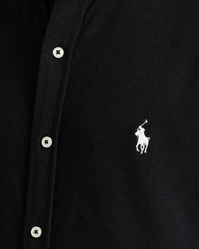 Men Shirt Polo Ralph Lauren Lsfbm10-Long Sleeve-Knit 710742468001 001 black   