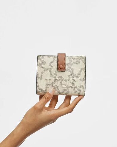 Γυναικείο Πορτοφόλι Tous - Billetera S. K Icon Beige-Multi