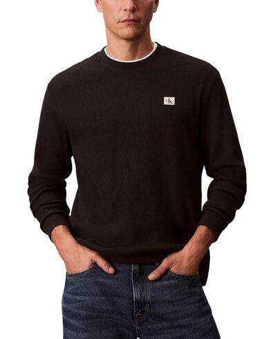 Ανδρική Κοντομάνικη Μπλούζα Calvin Klein - Ls Waffle Badge Crewnk