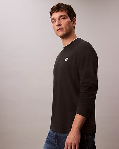 Ανδρική Κοντομάνικη Μπλούζα Calvin Klein - Ls Waffle Badge Crewnk