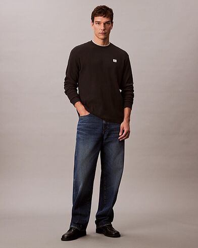 Ανδρική Κοντομάνικη Μπλούζα Calvin Klein - Ls Waffle Badge Crewnk