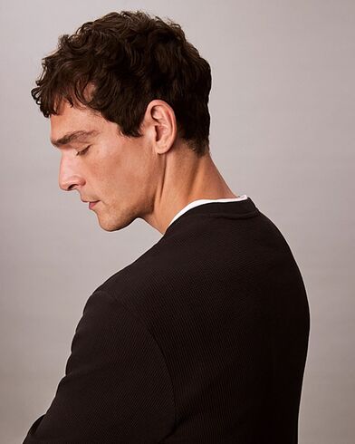 Ανδρική Κοντομάνικη Μπλούζα Calvin Klein - Ls Waffle Badge Crewnk