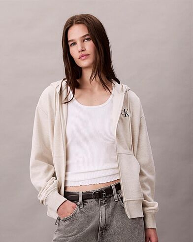 Γυναικεία Ζακέτα με Κουκούλα Calvin Klein - Monologo French Terry Fz Bf