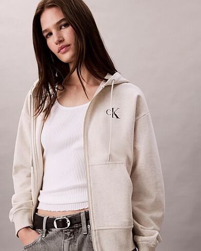 Γυναικεία Ζακέτα με Κουκούλα Calvin Klein - Monologo French Terry Fz Bf