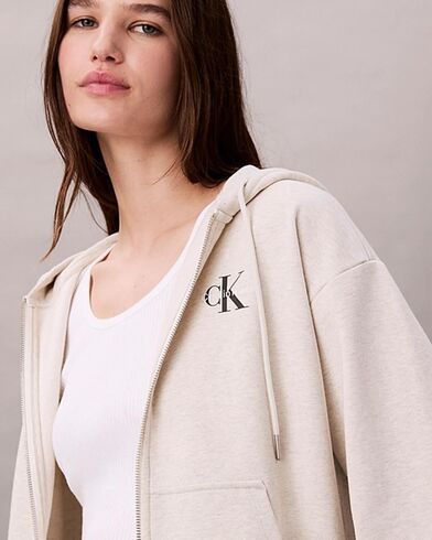 Γυναικεία Ζακέτα με Κουκούλα Calvin Klein - Monologo French Terry Fz Bf
