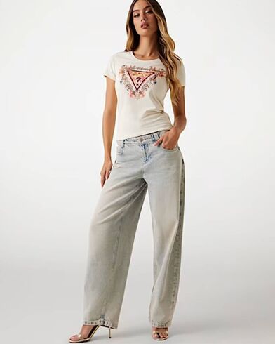 Γυναικεία Κοντομάνικη Μπλούζα Guess - Ss Triangle Flowers