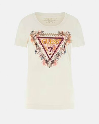 Γυναικεία Κοντομάνικη Μπλούζα Guess - Ss Triangle Flowers