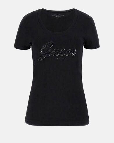 Γυναικεία Κοντομάνικη Μπλούζα Guess - Cn Ss Embro Script Logo