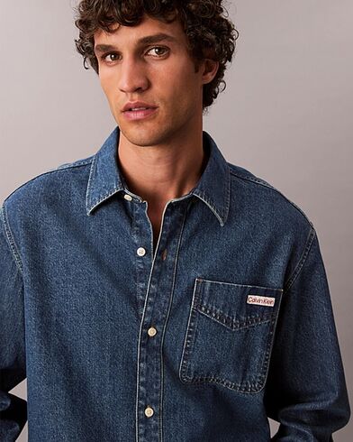 Ανδρικό Μακρυμάνικο Πουκάμισο Calvin Klein - Classic Harbour Blue