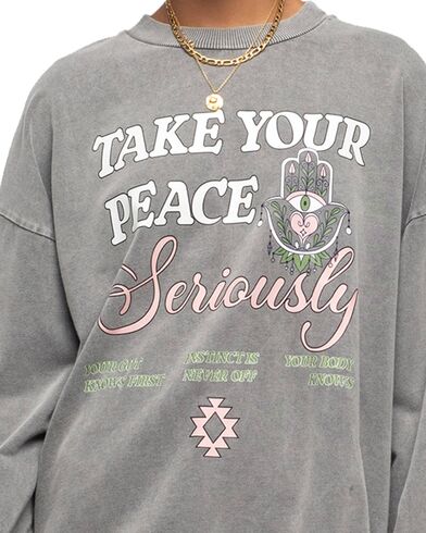 Γυναικεία Μακρυμάνικη Μπλούζα Φούτερ Peace And Chaos - Mindfulness