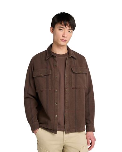 Ανδρικό Μακρυμάνικο Πουκάμισο Timberland - Corduroy Collar Utility Overshirt Chocolate